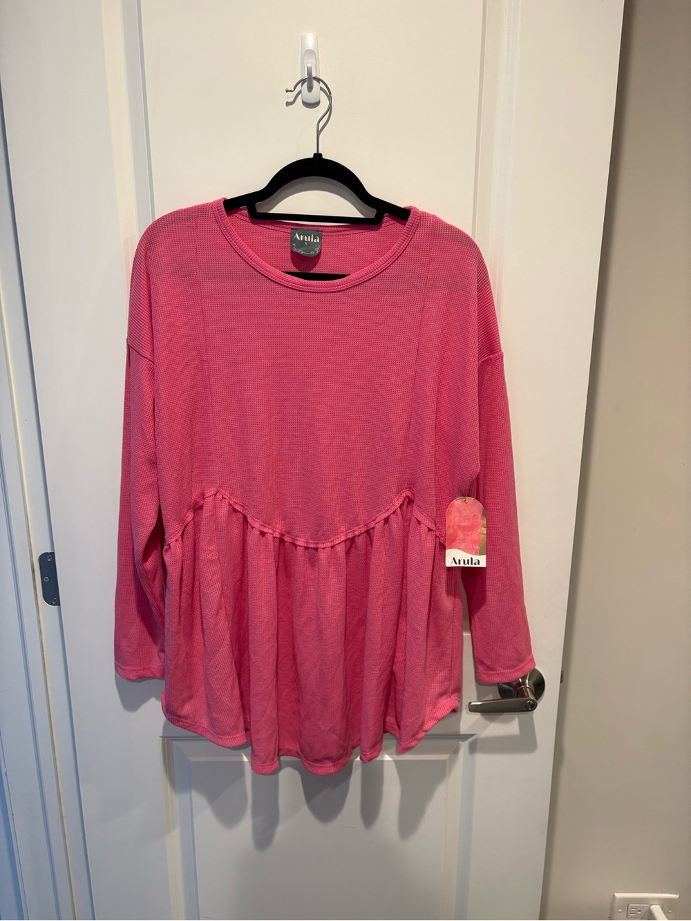 Arula Hot Pink Waffle Knit Long Sleeve